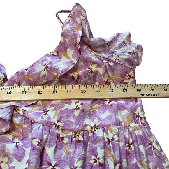 H&M Floral Sleeveless V-Neck Ruffled Dress - Size Large- Calf Length - Picture 10 of 12